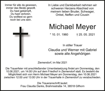Traueranzeige von Michael Meyer  von Magdeburger Volksstimme