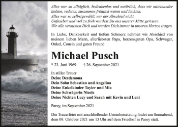 Traueranzeige von Michael Pusch  von Magdeburger Volksstimme