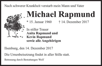 Traueranzeige von Michael Rapmund  von Magdeburger Volksstimme