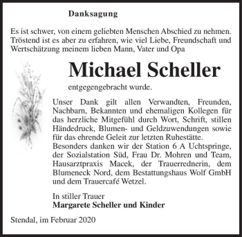 Traueranzeige von Michael Scheller  von Magdeburger Volksstimme