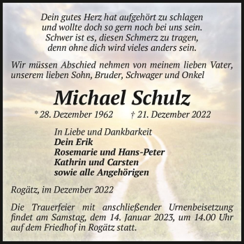 Traueranzeige von Michael Schulz  von Magdeburger Volksstimme