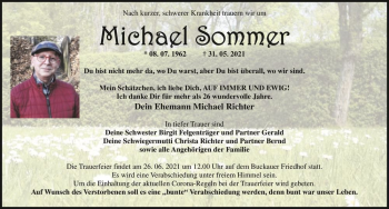 Traueranzeige von Michael Sommer  von Magdeburger Volksstimme