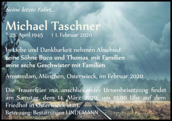 Traueranzeige von Michael Taschner  von Magdeburger Volksstimme