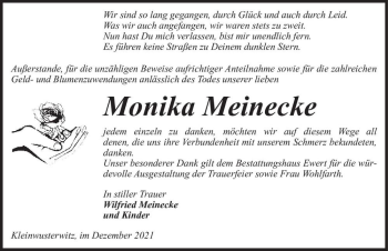 Traueranzeige von Monika Meinecke  von Magdeburger Volksstimme