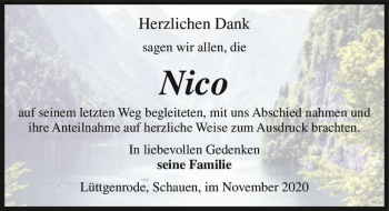 Traueranzeige von Nico  von Magdeburger Volksstimme