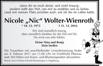 Traueranzeige von Nicole 