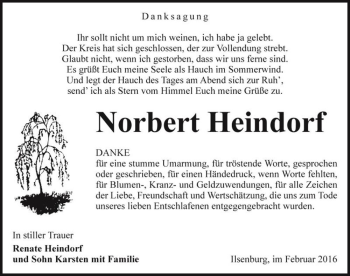 Traueranzeige von Norbert Heindorf  von Magdeburger Volksstimme
