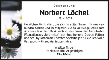Traueranzeige von Norbert Löchel  von Magdeburger Volksstimme