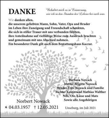 Traueranzeige von Norbert Nowack  von Magdeburger Volksstimme