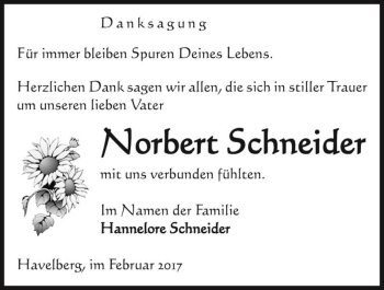 Traueranzeige von Norbert Schneider  von Magdeburger Volksstimme