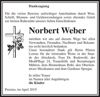 Traueranzeige von Norbert Weber  von Magdeburger Volksstimme