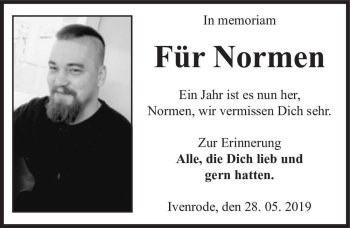 Traueranzeige von Normen  von Magdeburger Volksstimme