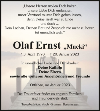 Traueranzeige von Olaf 