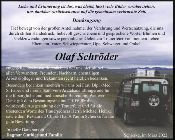 Traueranzeige von Olaf Schröder  von Magdeburger Volksstimme