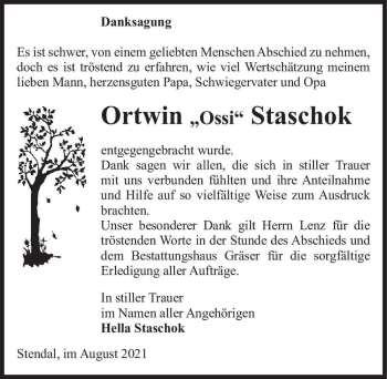 Traueranzeige von Ortwin ,,Ossi