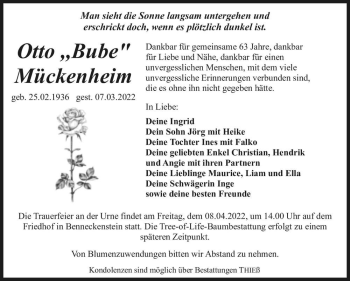 Traueranzeige von Otto 