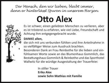 Traueranzeige von Otto Alex  von Magdeburger Volksstimme