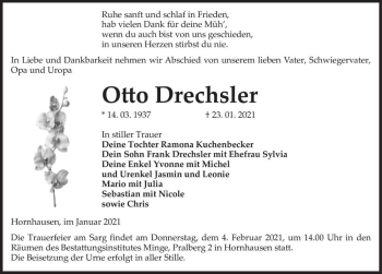 Traueranzeige von Otto Drechsler  von Magdeburger Volksstimme