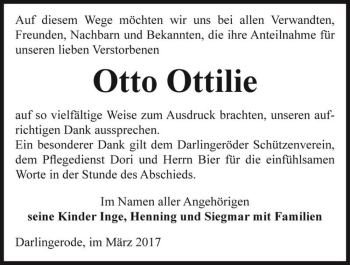 Traueranzeige von Otto Ottilie  von Magdeburger Volksstimme