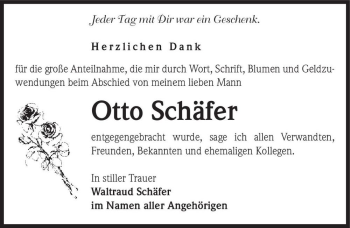 Traueranzeige von Otto Schäfer  von Magdeburger Volksstimme