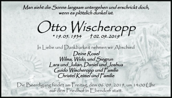 Traueranzeige von Otto Wischeropp  von Magdeburger Volksstimme