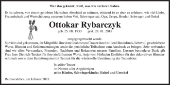 Traueranzeige von Ottokar Rybarczyk  von Magdeburger Volksstimme