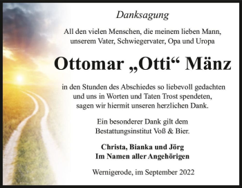 Traueranzeige von Ottomar 