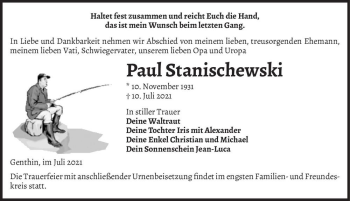 Traueranzeige von Paul Stanischewski  von Magdeburger Volksstimme