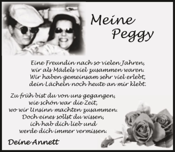 Traueranzeige von Peggy Jährling  von Magdeburger Volksstimme