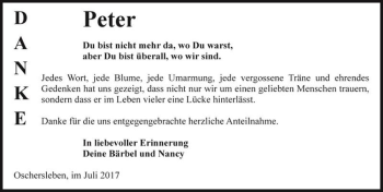 Traueranzeige von Peter  von Magdeburger Volksstimme