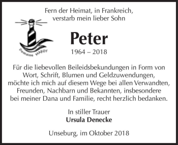 Traueranzeige von Peter  von Magdeburger Volksstimme