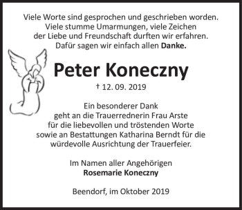 Traueranzeige von Peter Koneczny  von Magdeburger Volksstimme