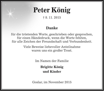 Traueranzeige von Peter König  von Magdeburger Volksstimme