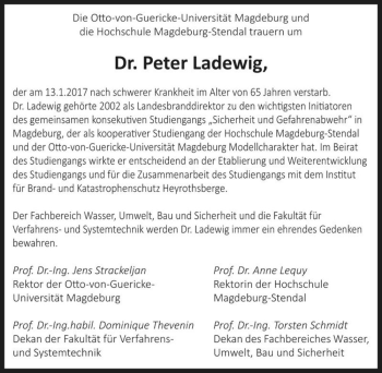 Traueranzeige von Peter Ladewig  von Magdeburger Volksstimme