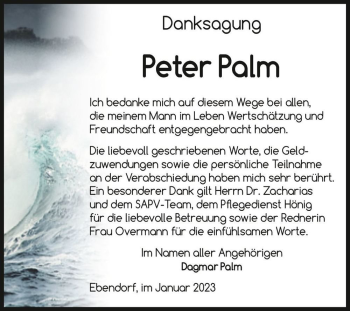 Traueranzeige von Peter Palm  von Magdeburger Volksstimme
