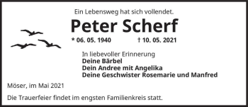 Traueranzeige von Peter Scherf  von Magdeburger Volksstimme
