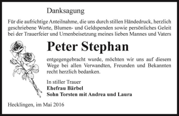 Traueranzeige von Peter Stephan  von Magdeburger Volksstimme