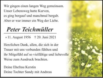 Traueranzeige von Peter Teichmüller  von Magdeburger Volksstimme