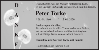 Traueranzeige von Peter Torke  von Magdeburger Volksstimme