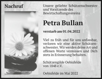 Traueranzeige von Petra Bullan  von Magdeburger Volksstimme