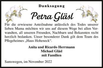 Traueranzeige von Petra Gläsl  von Magdeburger Volksstimme