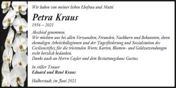 Traueranzeige von Petra Kraus  von Magdeburger Volksstimme
