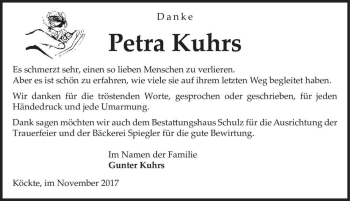 Traueranzeige von Petra Kuhrs  von Magdeburger Volksstimme