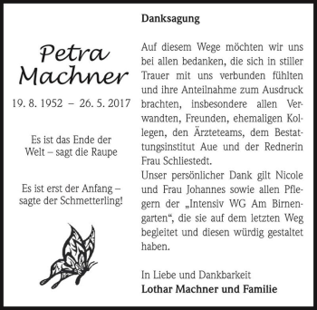 Traueranzeige von Petra Machner  von Magdeburger Volksstimme
