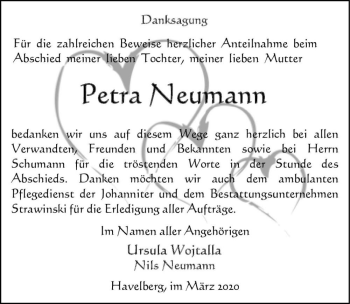 Traueranzeige von Petra Neumann  von Magdeburger Volksstimme