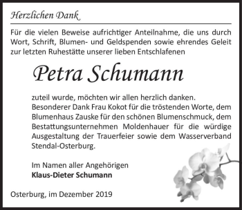 Traueranzeige von Petra Schumann  von Magdeburger Volksstimme