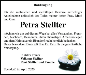 Traueranzeige von Petra Stellter  von Magdeburger Volksstimme