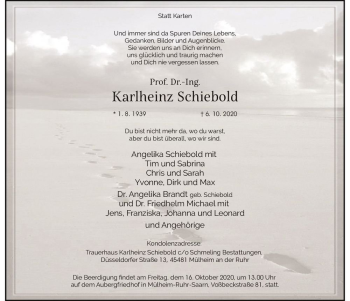 Traueranzeige von Prof. Dr.-Ing. Karlheinz Schiebold  von Magdeburger Volksstimme