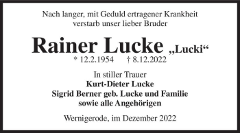 Traueranzeige von Rainer 