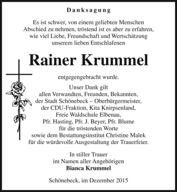 Traueranzeige von Rainer Krummel  von Magdeburger Volksstimme